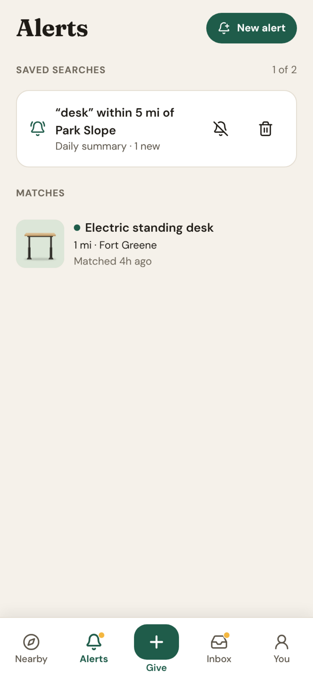 Alerts for new things that match a saved search